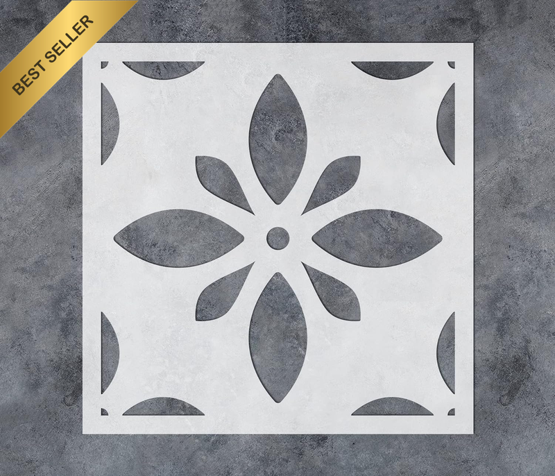 GSS Designs Large Tile Stencils for Painting 12X12Inch - Wall, Floor, Furniture