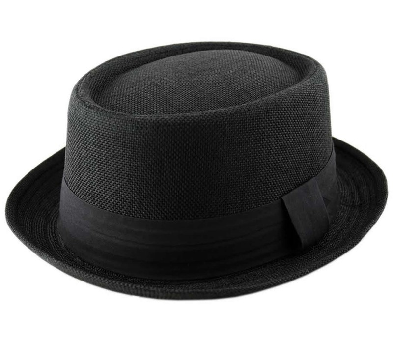Chapeau Trilby Pork Pie TexturÃ© Noir Heisenberg Breaking Bad