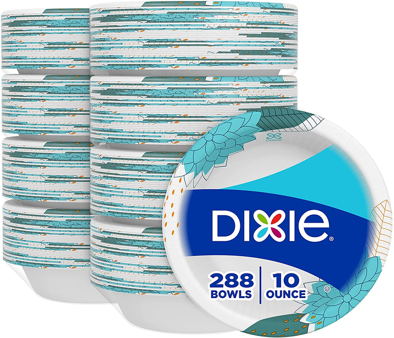 Dixie Disposable Paper Bowls, 10 oz, Microwave-Safe, Household - 288 count White