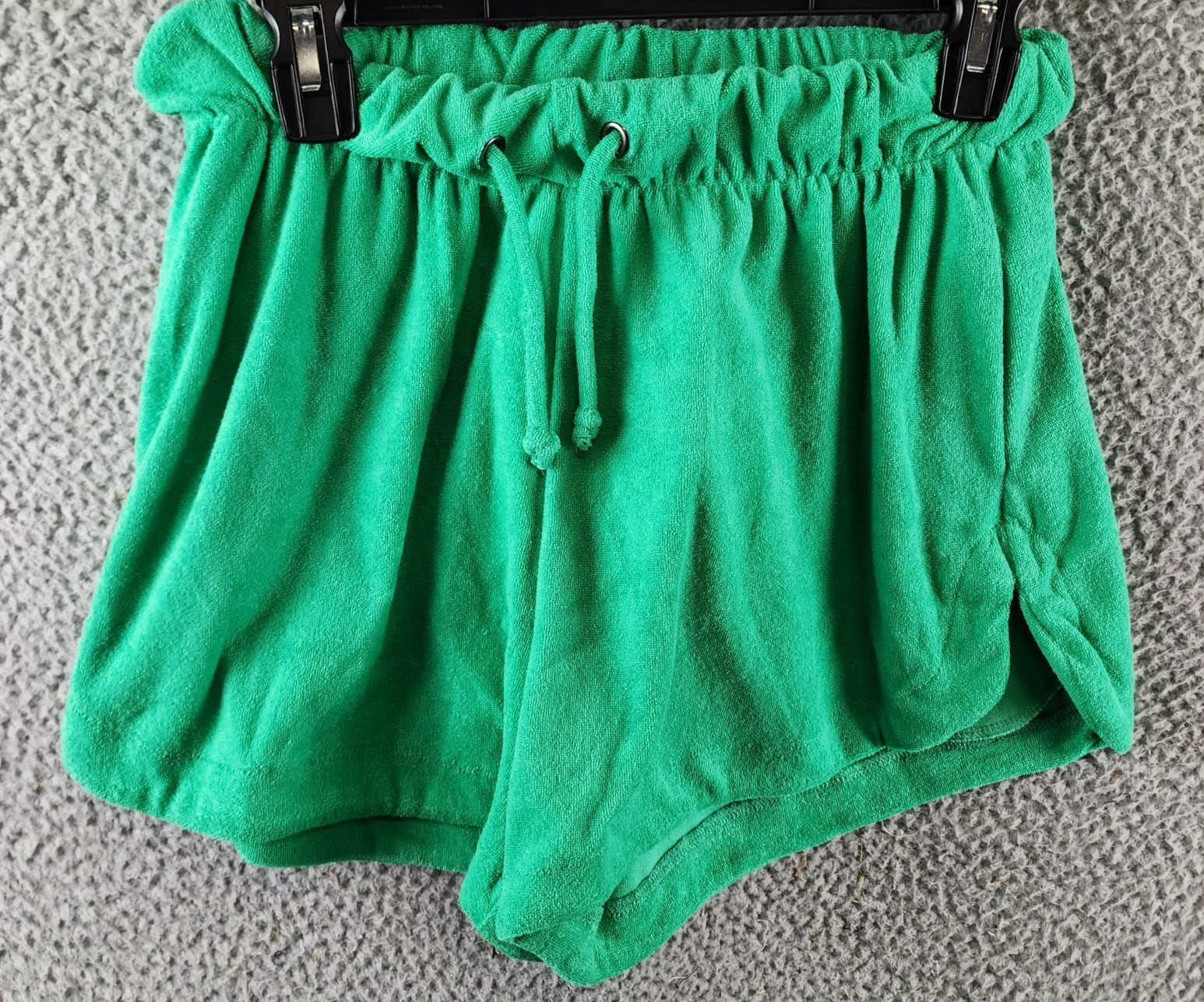 Elan Elastic Waistband Swim Cover Up Shorts Women's S Green Bright Solid Pull On - Picture 2 of 19