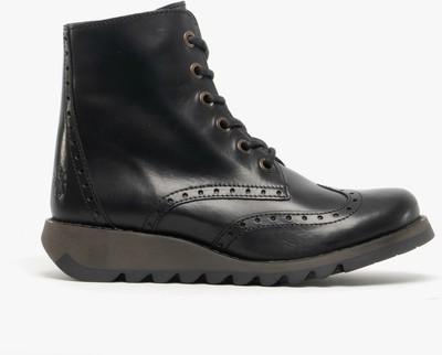 ladies black brogue ankle boots