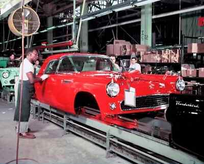 1955 FORD THUNDERBIRD Retro Vintage Classic Car Assembly Picture Photo 6''x8''