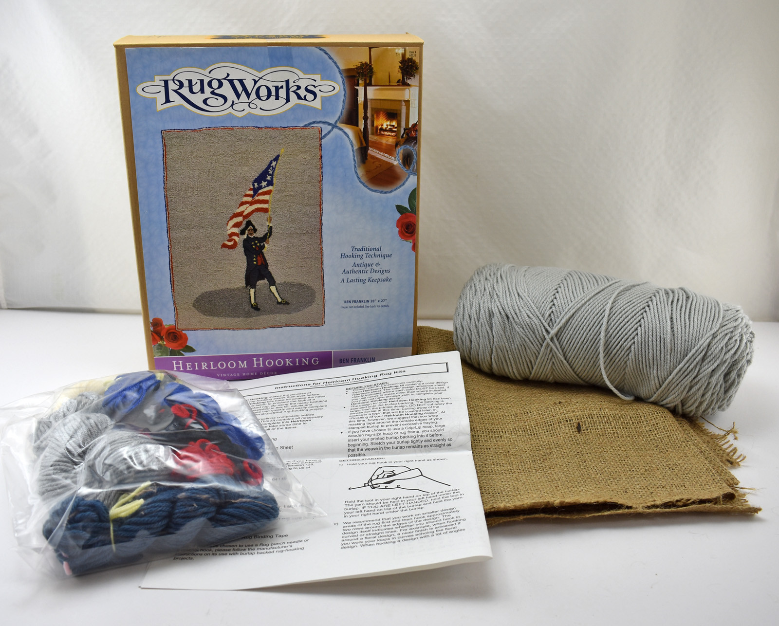 RugWorks Ben Franklin Heirloom Hooking Rug Kit-Printed Jute Backing 20