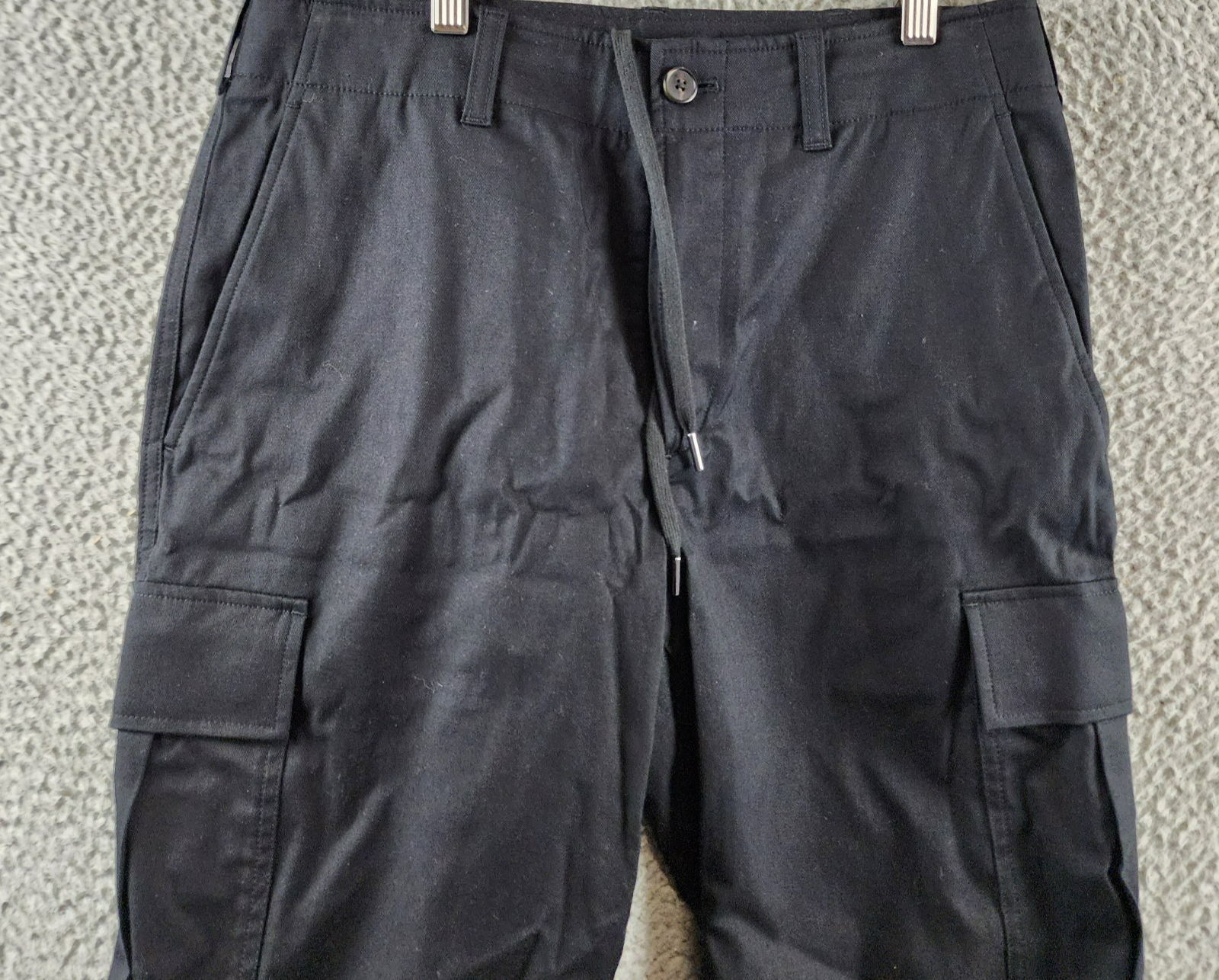 Theory Straight Twill Cargo Pants Men's 30 Black Side Pockets Button Zip Closure - Picture 4 of 17