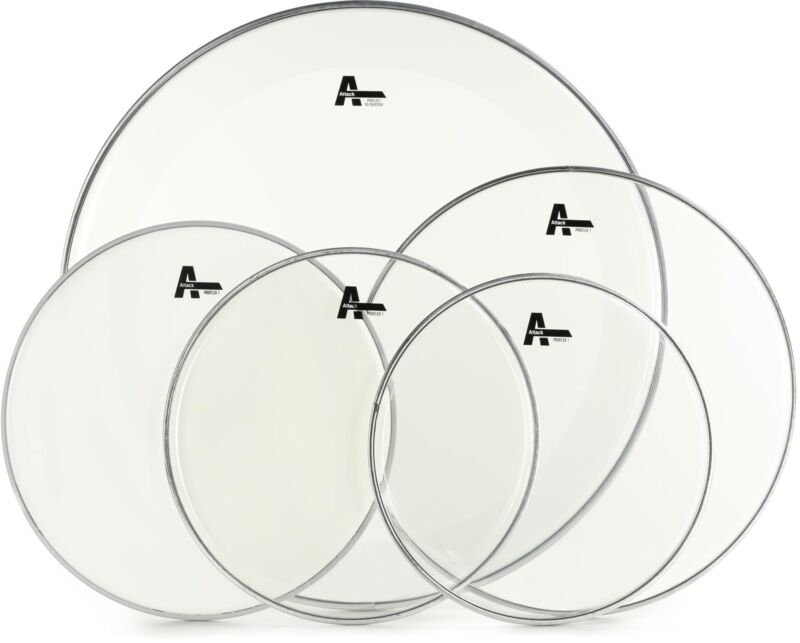 Attack Proflex 1 Clear 5-piece Drumhead Pack