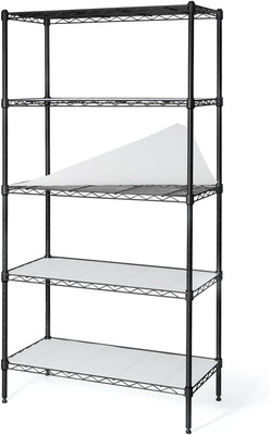 NSF Adjustable Height Wire Shelving Unit W/Liner, Basement Storage Shelving, Met
