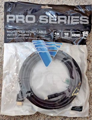 Vanco Pro Series High Speed HDMI Cable with Ethernet 15 ft PROHD15