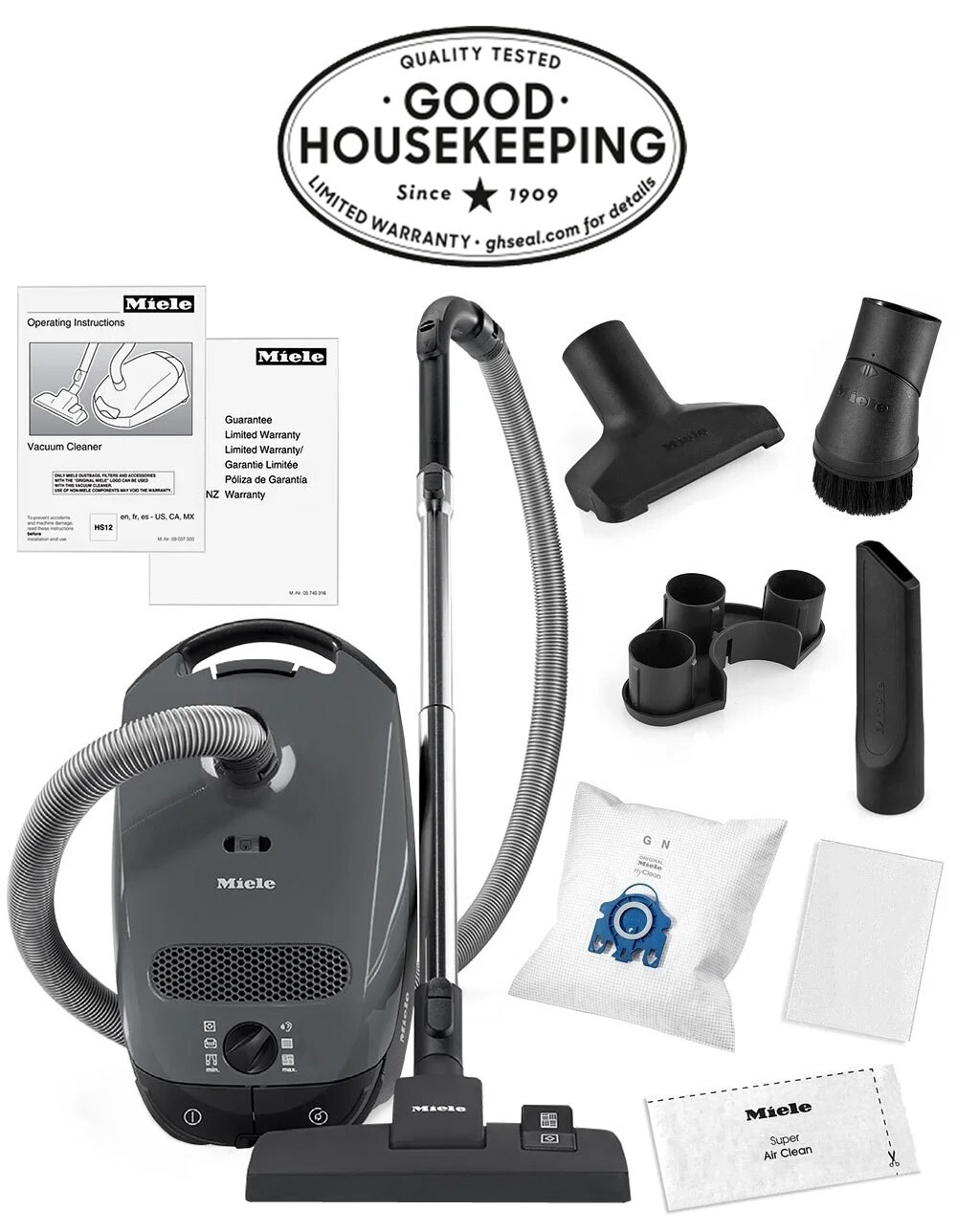 Miele Classic C1 Pure Suction Canister Vacuum (Graphite Grey) 비드바이