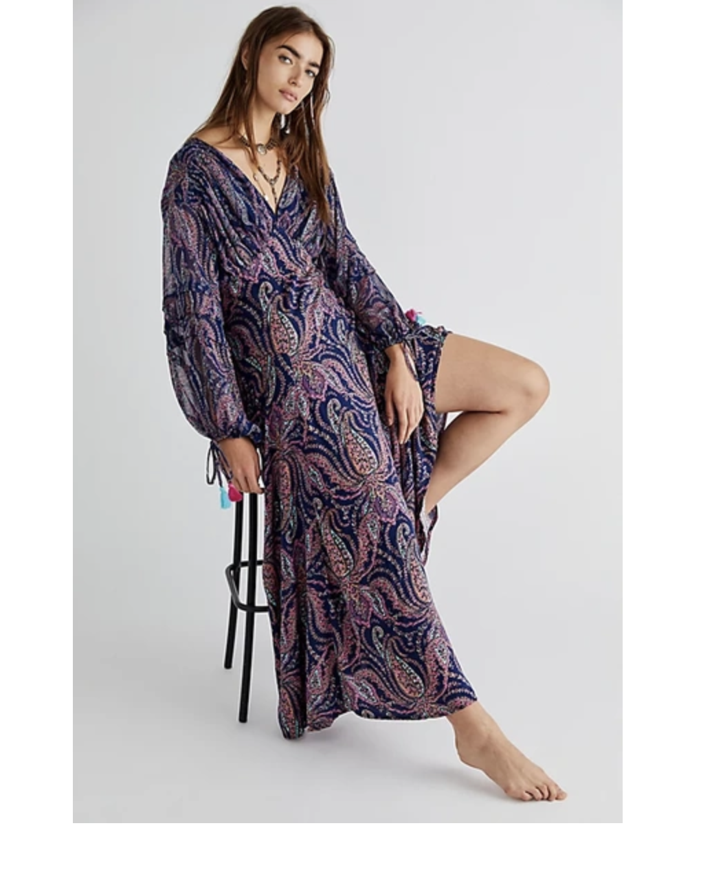 ドレス Original paisley pattern dress paisley print ruched trim v neck dress short - Temu