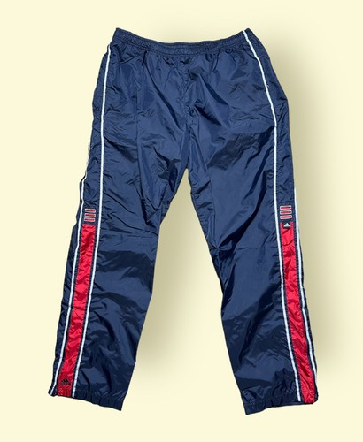Vintage Adidas Y2K Windbreaker Pants Men's Large Blue 2000s