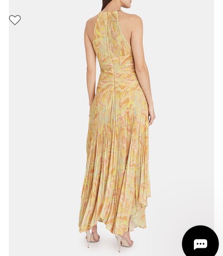 Pre-owned Aiifos Grace Tiered Pleated Maxi Dress Size 4 (retail $795) In Multicolor