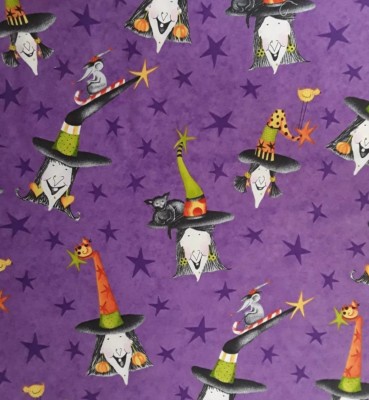 1yd x 44'' 100% Cotton, Studio E Fabrics, ''Me and My Ghoul Friends'', Witches