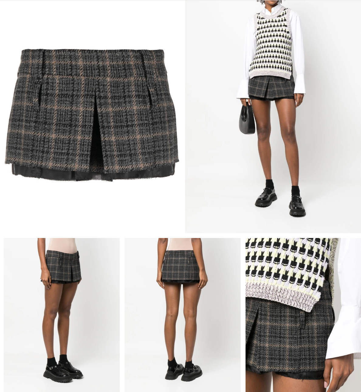 Pre-owned Miu Miu Mini Skirt Check Runway Tennis Skirt Tennis Short Skirt It44 In Multicoloured