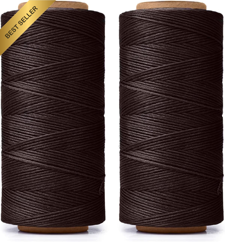 Waxed Thread for Leather Sewing, 568 Yards 150D 0.8Mm Waxed Cord for DIY, Bookbi