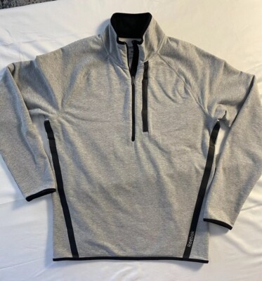 Reebok Athletic 1/4 Zip Pullover Fleece Sweatshirt Size Medium Unisex Color Gray