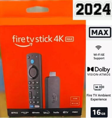  NEW AMAZON FIRE TV Stick 4K MAX 16GB Wi-Fi 6E 2GHz ALEXA Voice Remote Enhanced
