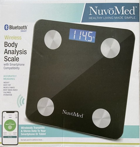 Wireless Body Scale - Weight, Fat, BMI, Muscle Mass Bluetooth & Smartphone Comp.