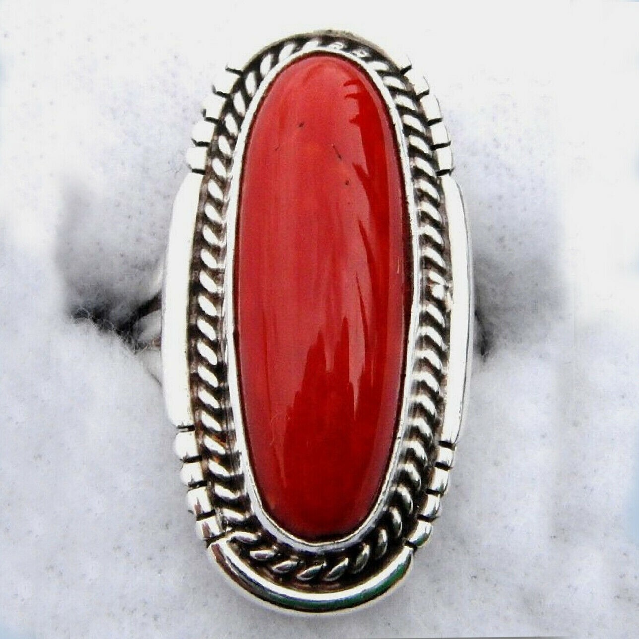 BIG HAND silver925×k18×coral×Ruby BIG NATURAL RED CORAL GEMSTONE RING 925 STERLING SILVER