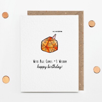 Orange Dungeons And Dragons Birthday Card Funny DnD Dungeon Master Friend Group