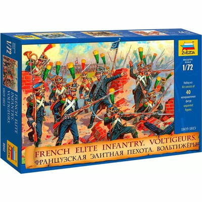 Zvezda 8042 French Elite Infantry Voltigeurs 1805-13 40 figures 11 poses 1/72