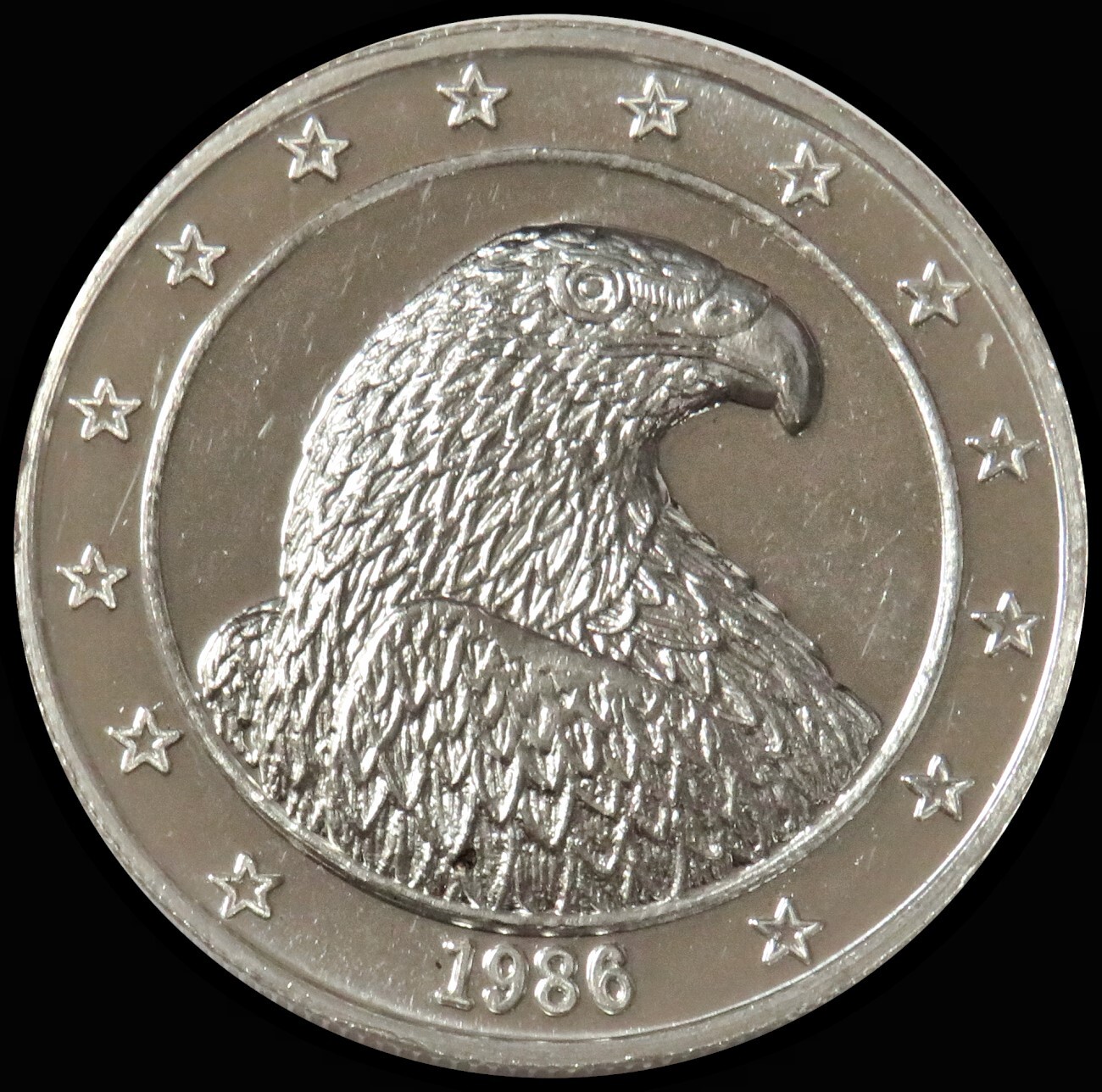 SILVER 1986 EAGLE PROFILE WITH STARS 1 OZ 999 FINE ROUND | eBay