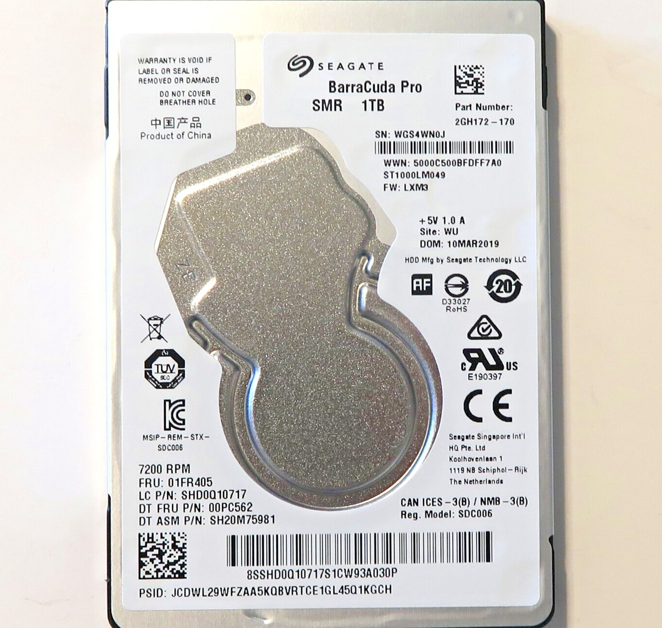 Seagate ST1000LM049 2GH172-170 LXM3 WU (WGS4) 2.5 Seagate ST1000LM049 2GH172-170 LXM3 WU (WGS4) 2.5