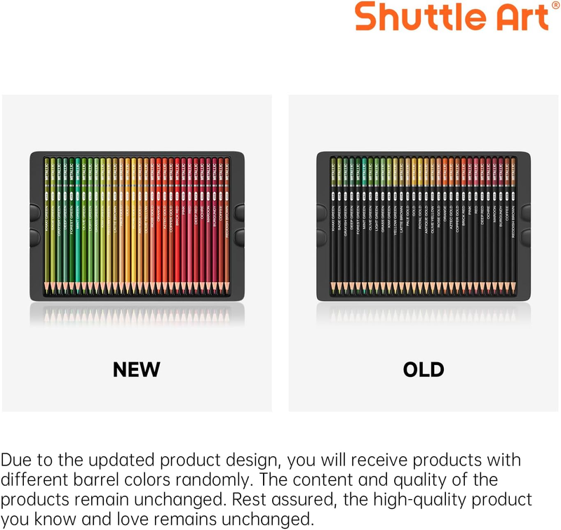 Shuttle Art 60 Metallic Colored Pencils, Colored Pencils for Adult Coloring, Sof