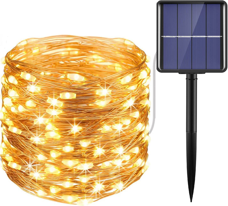 AMIR Upgraded Solar String Lights, 78.6ft 8 Modes Copper Wire 240 LED Warm White