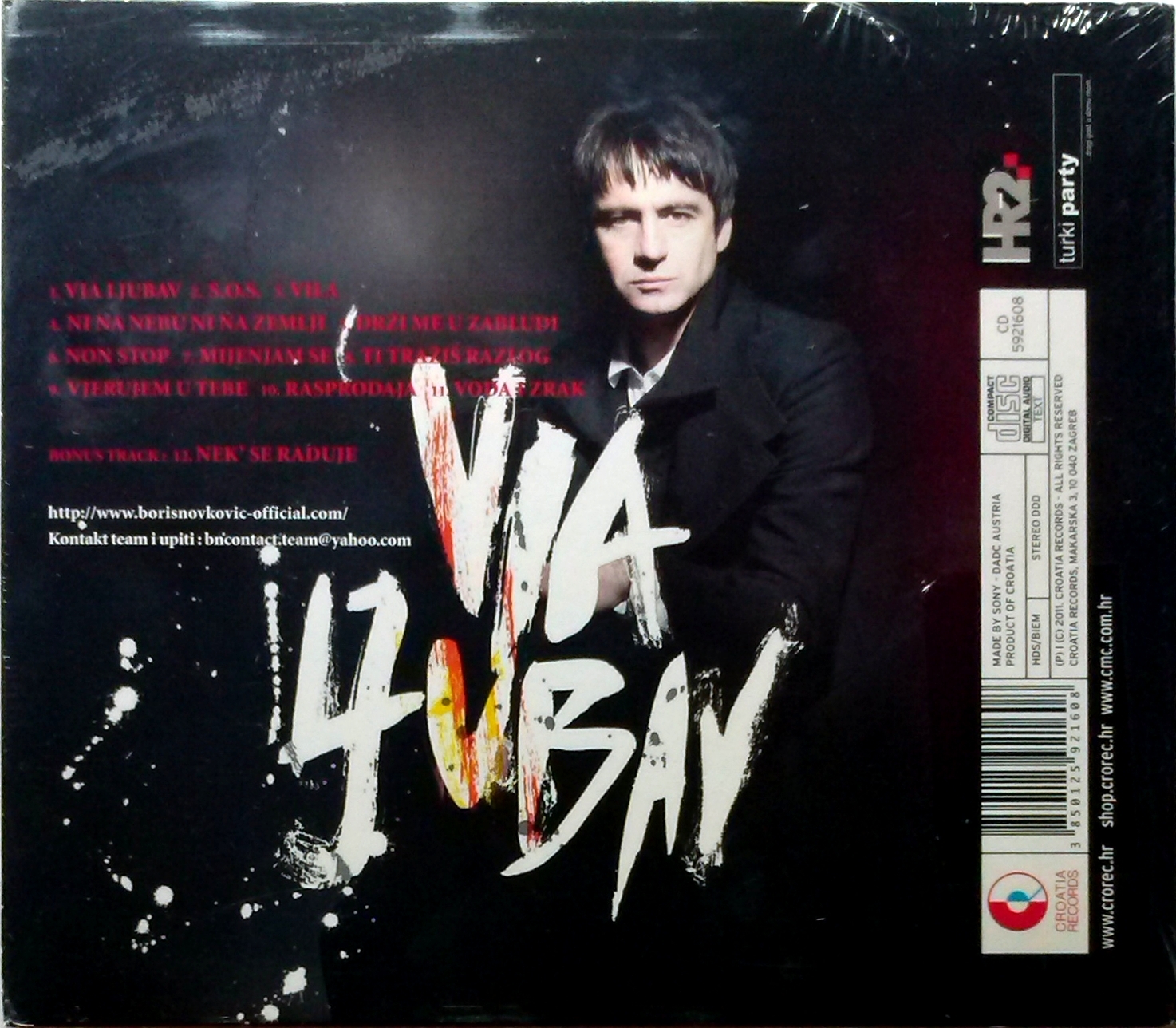 CD BORIS NOVKOVIC I NOCNA STRAZA - VIA LJUBAV album 2011 Serbia Bosnia Croatia