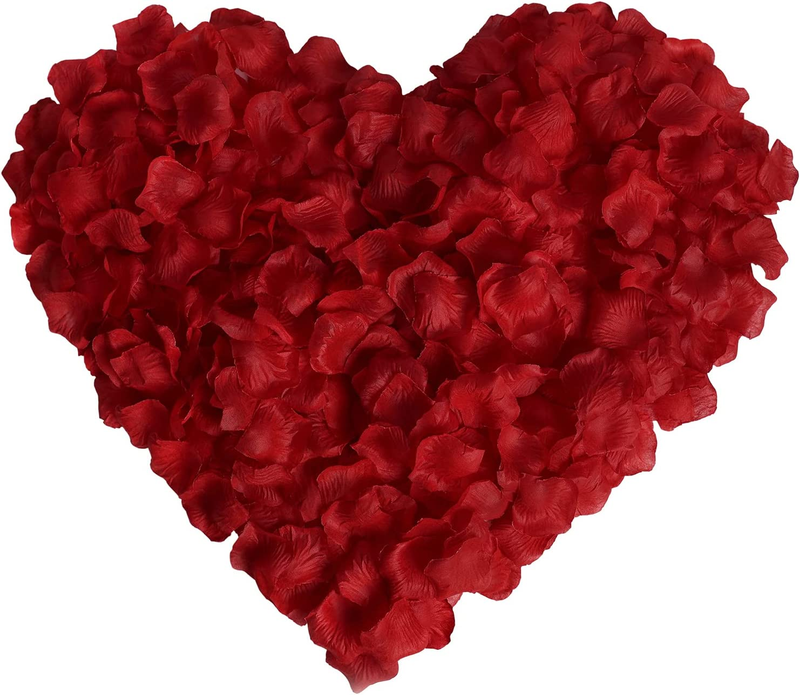 1000 Pcs Dark Red Rose Petals, Artificial Flower Petals, for Romantic Night, Wed