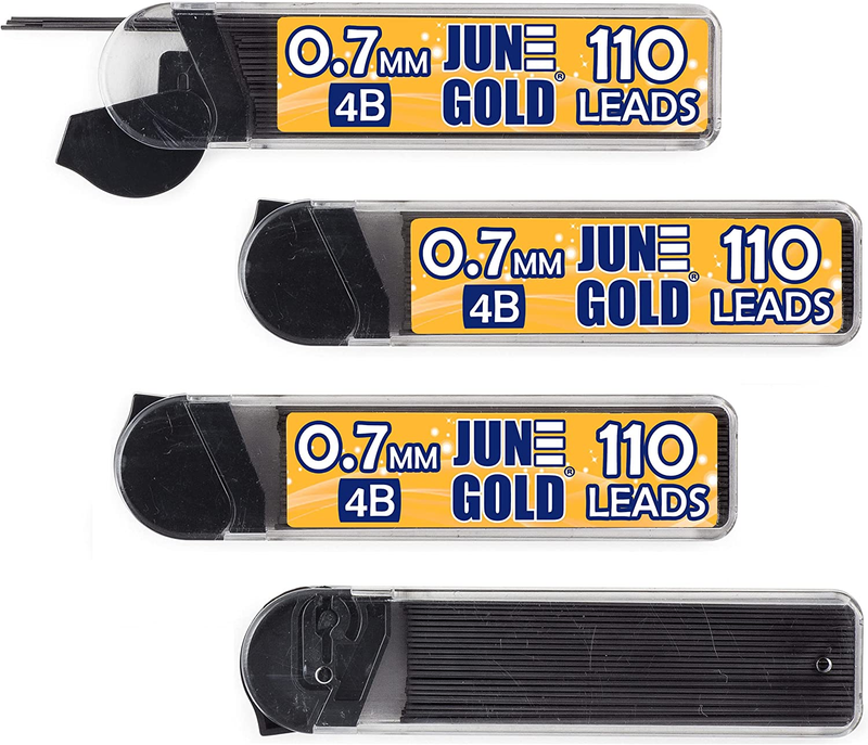 440 Pieces, 0.7 Mm 4B Lead Refills, 110 Pieces per Tube, Medium Thickness, Break