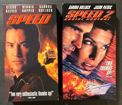 Speed & Speed 2: Cruise Control VHS Lot - 1990s Keanu Reeves Sandra Bullock