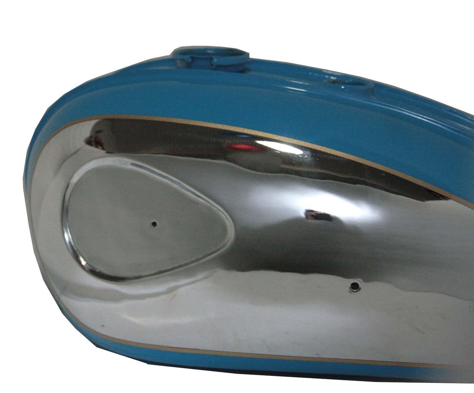 1960 BSA C15 B40 Ss80 SS90 Blue Paint Chrome Plated Petrol Tank