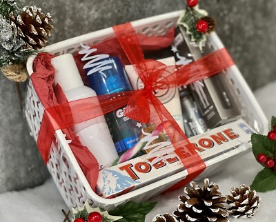 CHRISTMAS GIFT BASKET FCUK LYNX CHOCOLATE GROOMING FOR HIM DAD SON HUSBAND