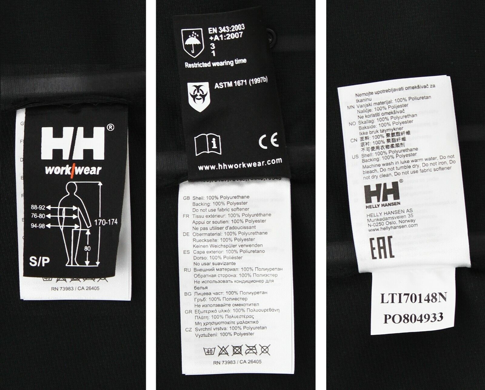 Helly Hansen Men's Jacket Impertech Deluxe Workwear Waterproof Hooded Rain Coat