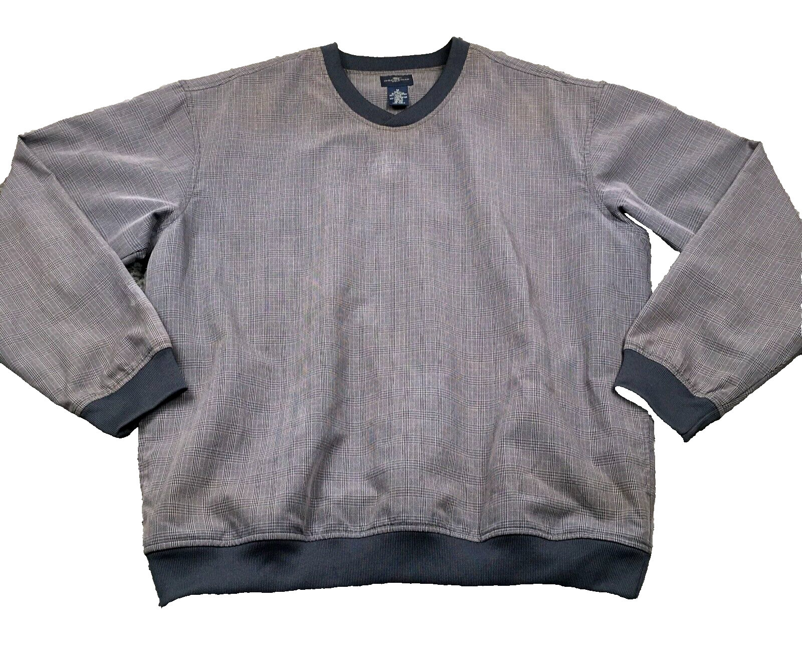 【XL】Golfickers V neck Pullover Dockers Golf Mens Pullover Windbreaker Sz M Blue Gray Plaid V-Neck