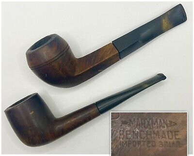 Lot of 2 Vintage Estate MARXMAN Bench Made Imported Briar Tobacco Smoking Pipes