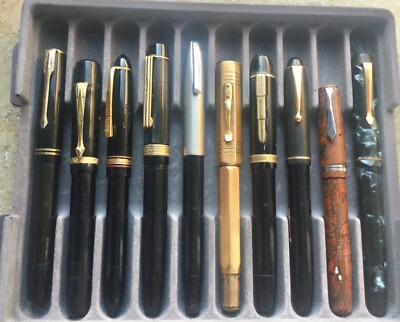 ***SOLD AS FOUND!***LOT 6: 10 pens: Tropen, Luxor, Valentine, De la Rue, eg.