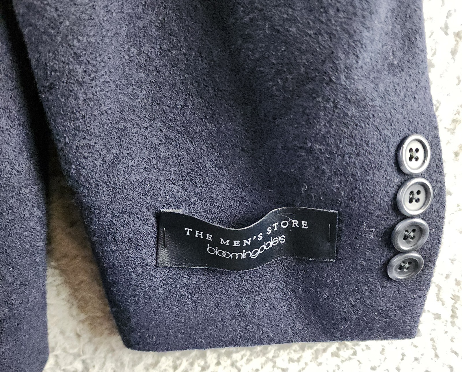The Men's Store at Bloomingdale's Micro Bouclé Regular Fit Coat Men's 42R Navy - Picture 9 of 18