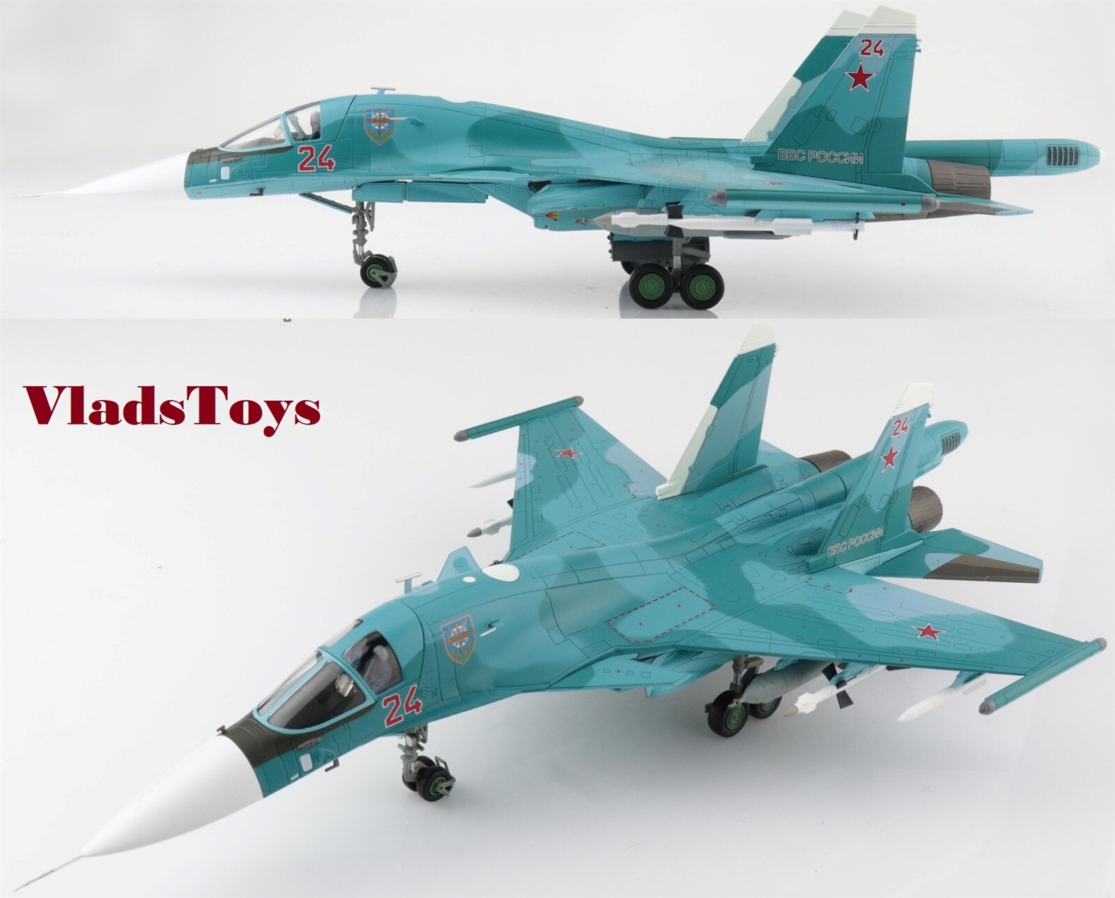 ホビーマスター 1/72 スホーイ Su-35 / Su-34 / Su-33 Hobby Master 1/72 Su-34 Fullback Russian AF Red 24 Ukraine