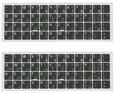 2 PC Universal English Arabic Keyboard Stickers Replacement Ergonomic Cyrilli...