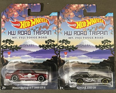 Hot Wheels HW Road Trippin Mt Fuji Nissan Skyline 2000GTX and Toyota 2000gt