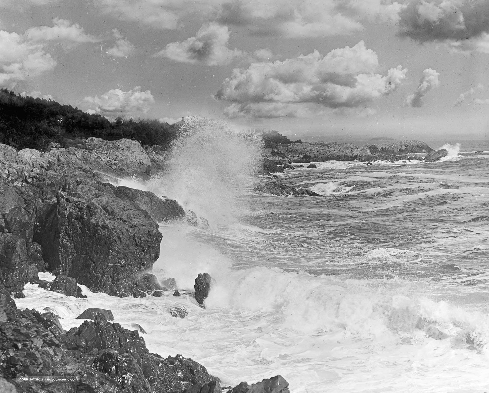 1906 Ocean Surf, Marblehead, Massachusetts Vintage Old Photo 8.5" x 11" Reprint