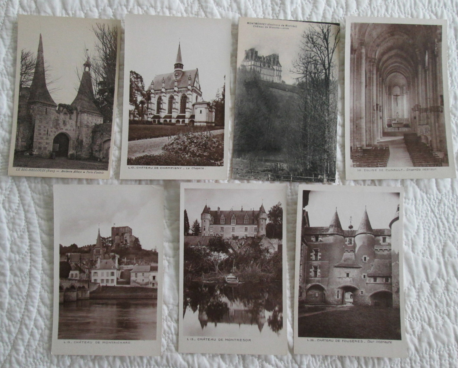 Lot of 50 c1920s/30s Chateaus in France postcard views - variety! no chrome