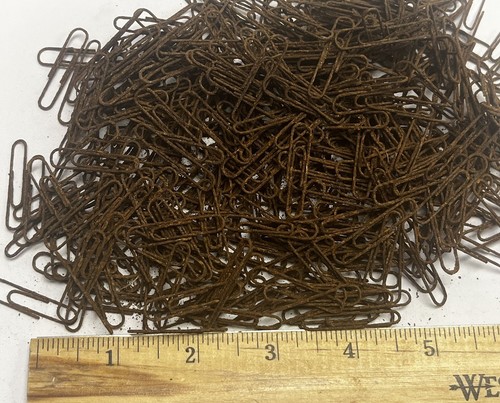 25 VERY RUSTY 1-1/4” Primitive Rusted Rusty Paper Clips Junk Journals #4308