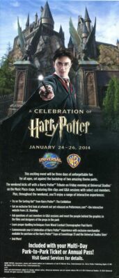 2014 Universal Orlando Two Park Guidemap Very First Celebration Of Harry Potter