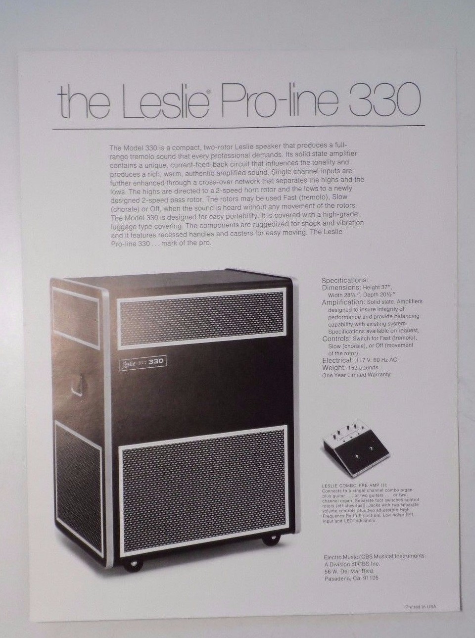 Leslie Pro Line 330 Double-sided Single Sheet Brochure Flyer