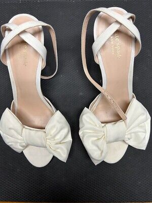 Kate Spade New York - Gloria Bow Detail Dress Heels -  Ivory - Size 8B US