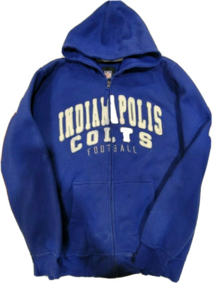 NFL Indianapolis Colts Men's Full Zip Embroidered Hoodie Sweatshirt (X-Large)