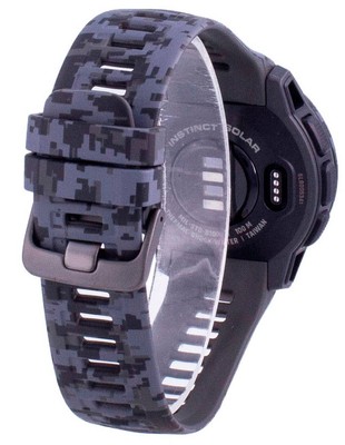 Pre-owned Garmin Instinct Solar Tactical Edition Graphite Camo Silicone Band Sort Watch